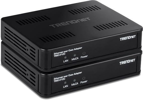 TRENDnet Ethernet Over Coax MoCa 2.5 Adapter (2-Pack), TMO-312C2K
