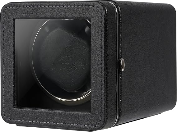 PU Automatic Watch Winder, Single Watch Winder Dust-Proof Box with Quiet Motor, Watches Rotation Storage Case Display Box for Automatic Mechanical Watches