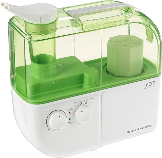 SPT SU-4010G Dual Mist Humidifier with ION Exchange Filter, Green