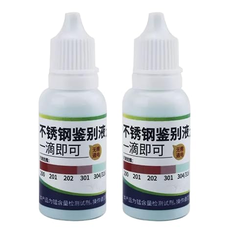 2Pcs Stainless Steel Test Liquid, Rapid Analysis Slution for Tableware, Instant Metal Purity Detector for Kitchenware, Inspection Utility, Compact Accessory(30ml)