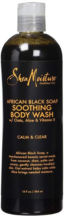 Shea Moisture African Black Soap Soothing Body Wash, 13 Ounce