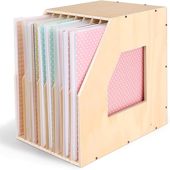 Caydo 12x12 Paper Storage Organizer, Slope Design Scrapbooking Storage