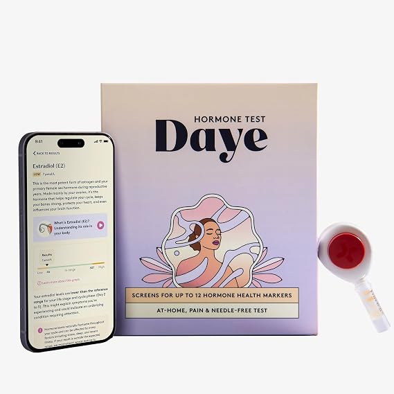 Daye At-Home Hormone Test Kit | Simple On-Arm Blood Sample Collection for Lab Analysis of Key Hormones (FSH, LH, TSH & More) | Informational Report Included