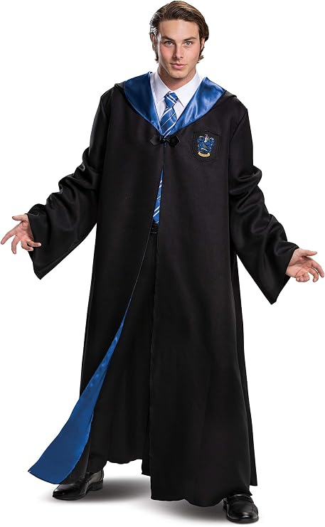 Harry Potter Robe, Deluxe Wizarding World Hogwarts House Themed Robes for Adults, Movie Quality Dress Up Costume Accessory