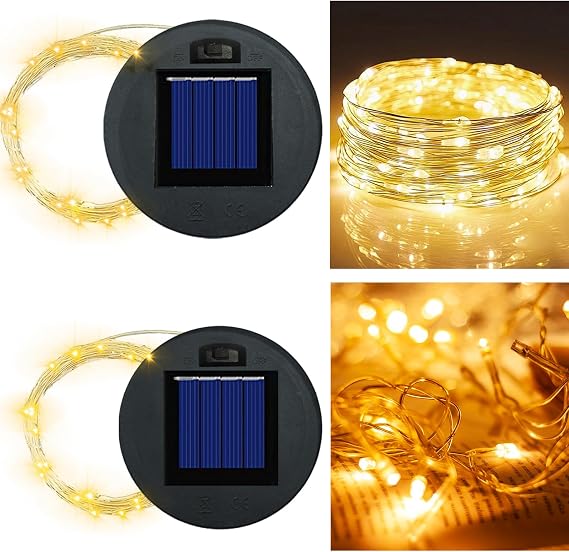 2 Pack Solar Replacement 2.9in-3.3in Top for Watering Can String Lights DIY [Energy Class A++]