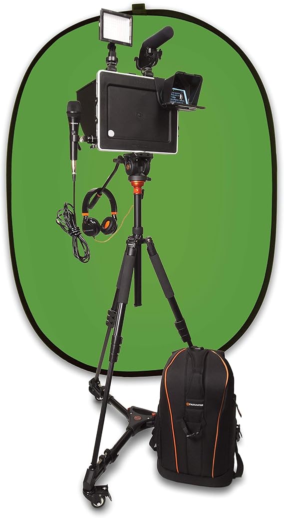 Padcaster Studio, Portable Filmmaking Full Video Production Studio for iPads with Case, Microphones, Headphones, Tripod, Teleprompter, Compatible with iPad Pro 11 Gen 1 + Gen 2, and iPad Air 10.9
