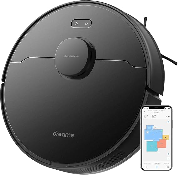 dreame D9 Max Paspas ile Robot Süpürge, 4000Pa, 2'si 1 Arada Robot Vakum, Lidar Navigasyon, Otomatik Kendinden Şarj, Alexa/App Kontrolü, Evcil Hayvan Saçları için Robotik Elektrikli Süpürge, Halı,