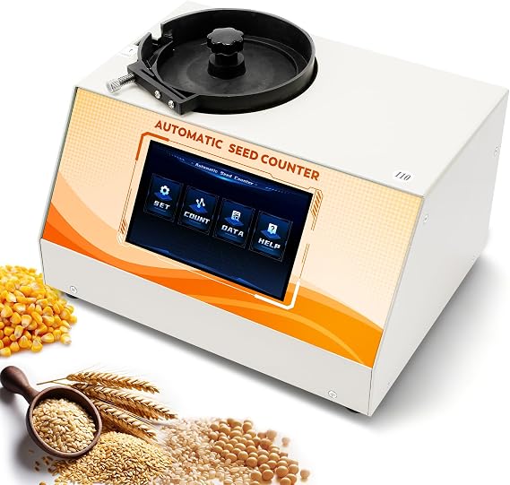 CGOLDENWALL Automatic Multi-functions Touchscreen Seeds Counter Machine With Data Storage, Adjustable Speed/Brightness,High Precision Counting for Various Shapes Cereals Seeds (Clearance Adjustment)