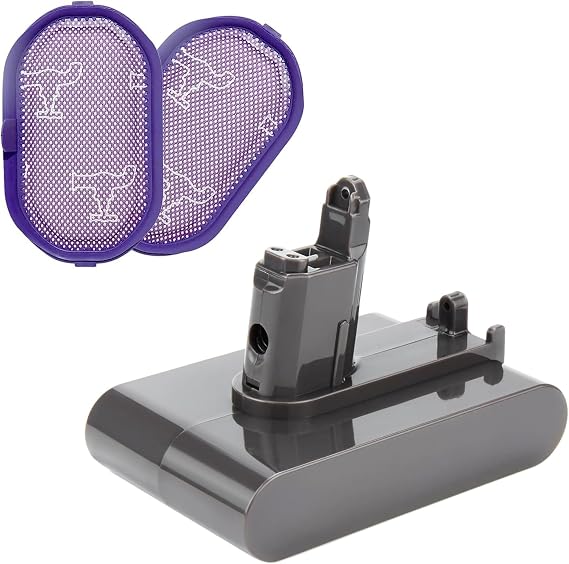 Batryuic Upgraded 6500mAh DC34 Type B 22.2V Battery Compatible for Dyson Type B DC30 DC31 DC34 DC35 DC44 DC45 DC56 DC57 917083 (Not Fit All Type A Series) Handheld Vacuum Cleaner+ 2Pcs Filters