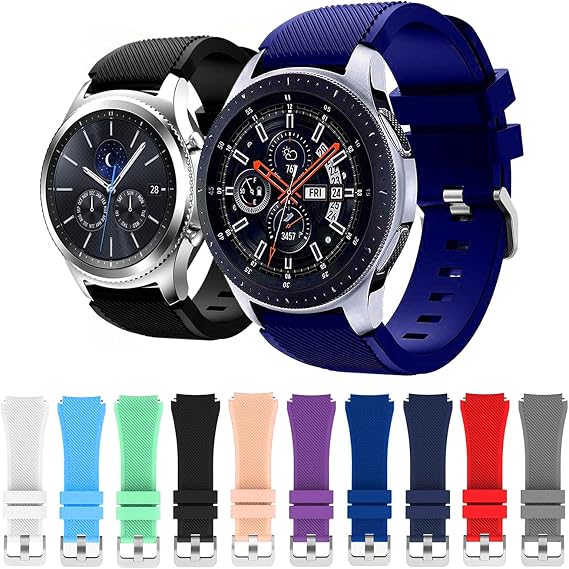 Microcase 44-46 mm Akıllı Saatler için 22 mm Silikon Kordon Kayış - KY7 (Mor)
