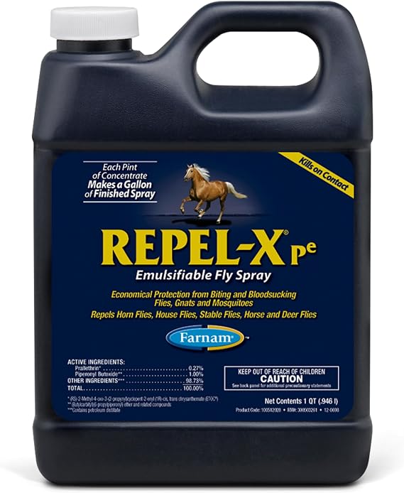 Farnam Repel-X pe Fly Spray Concentrate for Horses & Dogs, 32 oz