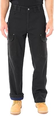 Smiths Workwear Mens Bonded-Fleece Lined Work-Stretch Duck Canvas Gusset Utility Cargo Pant