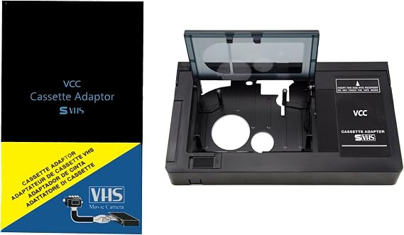 VHS-C to VHS Motorized Cassette Adapter - Tape Converter for Playback on Standard VHS Players. For JVC C-P7U CP6BKU C-P6U Panasonic PV-P1 VCA115 (Not Compatible with Hi8, 8mm, or Mini DV Tapes)
