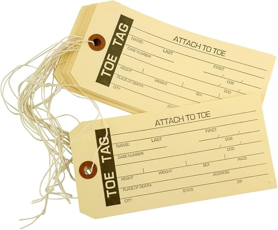 Crime Scene Toe Tag (25pk)