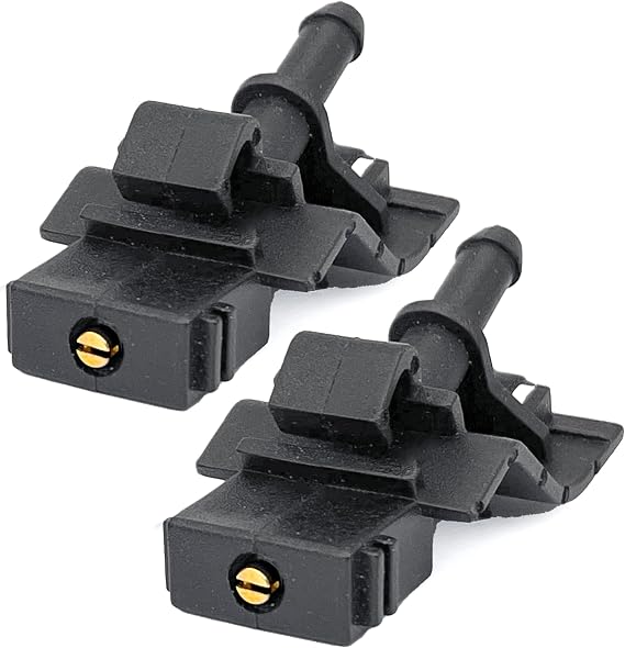 Click&Fit Windscreen Washer Nozzles Compatible with Toyota Corolla Camry Auris Avensis RAV4 Prius C-HR Highlander, Lexus RX450h IS250 – Screen wash Wiper Spray Jets, 2pcs, Adjustable Fan