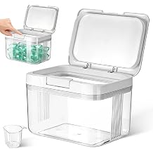 Laundry Pods Container with Press-and-Pop Lid, Detergent/Powder/Capsule/Pot/Washing Tablets Storage Holder for Laundry Room, Bathroom, Kitchen Organisation (2.9L)