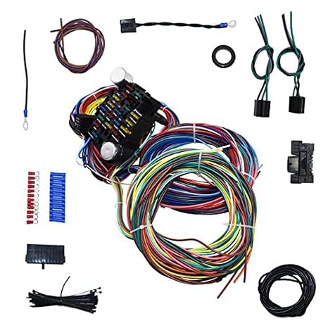 A-Team Performance 21 Standard Circuit Universal Automotive Wire Harness Kit - Fuse Panel & Relay Tester - Light Wiring Kit & LED Harness - Muscle Car & Hot Rod - PVC & GM Turn Signal Connector