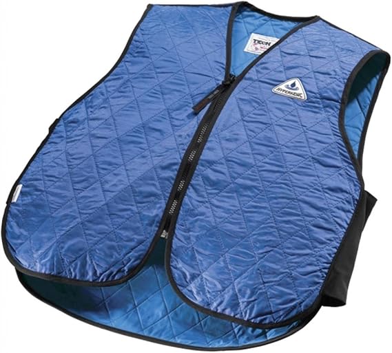 OccuNomix Men's Hyperkewl Light Weight Evaporative Cooling Sport V-neck Vest With Zipper Closure