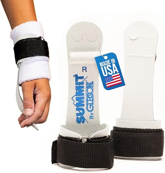 Gibson Athletic Summit Ring Gymnastic Grips for Boys, Durable Leather Grip for Secure Grip, Hand Grips for Early Competitor Gymnasts, Gymnastics Grips for Boys - Made In USA