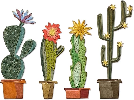 Sizzix Thinlits Die Set 9PK Funky Cactus by Tim Holtz, 665365