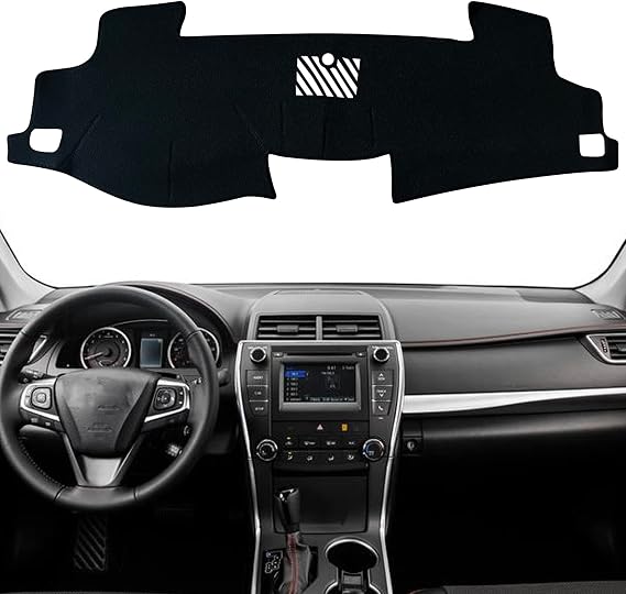 Dash Mat Cover Custom Interior Center Console Compatible with Toyota Camry Sedan 2012 2013 2014 2015 2016 2017 Dashboard mat Covers Accessories (Black Trim)