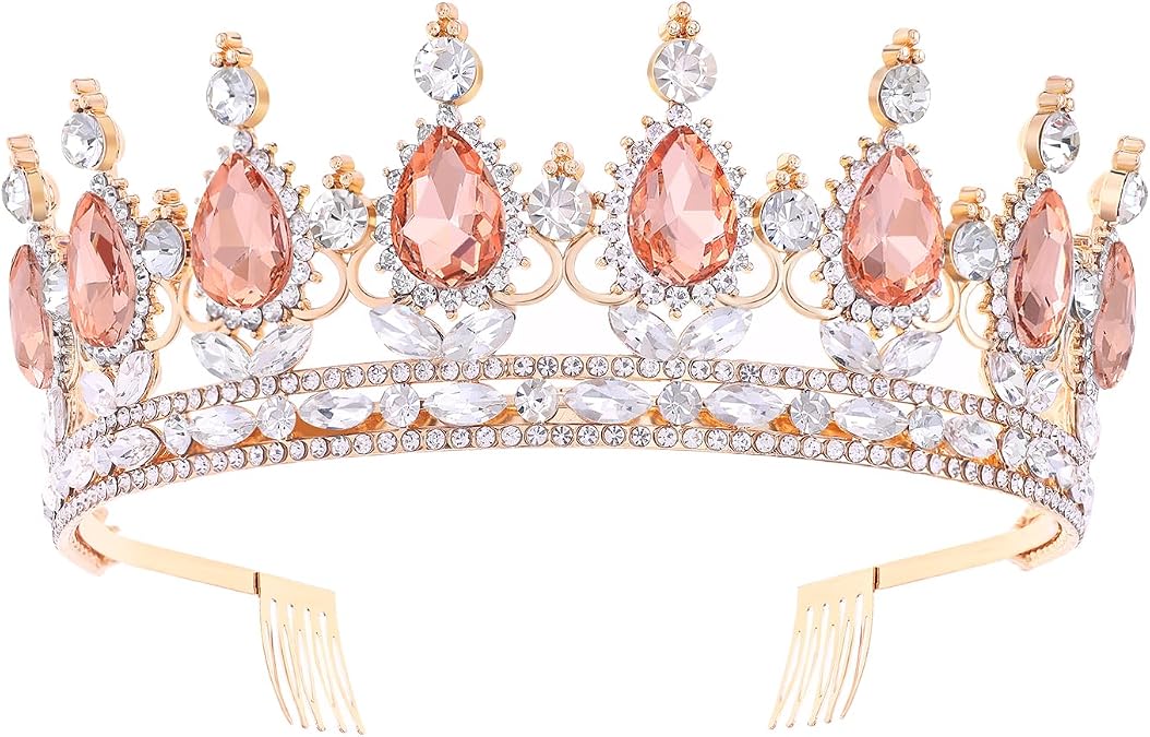 Queen Crown for Women Bride Princess Tiara with Comb for Wedding Birthday