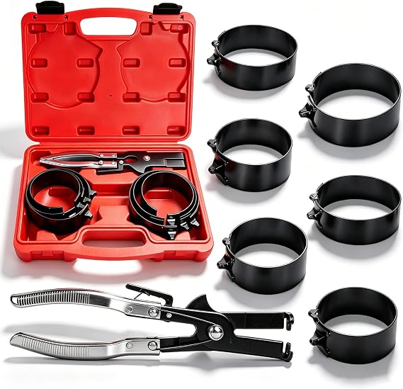 MRCARTOOL Piston Ring Compressor Tool 7Pcs with Plier,6 Rings 2-7/8"-4-5/8"