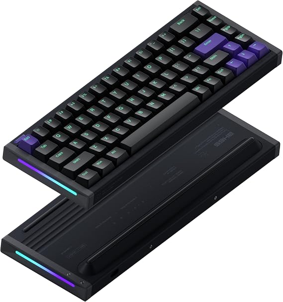 NuPhyX BH65 Hall Effect Keyboard, Magnetic Switch Hot Swappable, Adjustable Actuation Rapid Trigger Mode,Custom RGB for Mac Windows Linux - Black Magnetic Jade Gaming