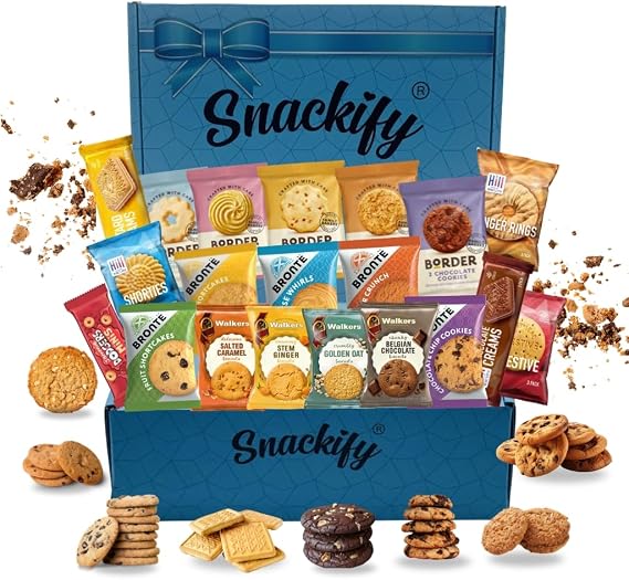 Luxury Biscuits Gift Set Hamper Bundle Contains 20 Packs of Individually Wrapped Biscuits Multipacks Snackify Gift Hamper Includes a Variety of Loved Treats, Perfect for Gifting (1 Box)