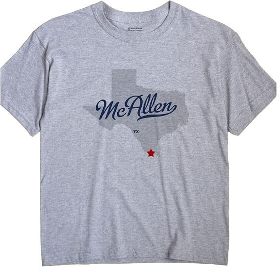 GreatCitees McAllen Texas TX T-Shirt MAP