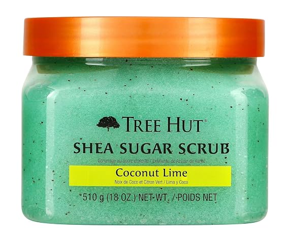 Tree Hut Coconut Lime Body Scrub, Exfoliating Sugar Scrub, Vegan, 18 Oz