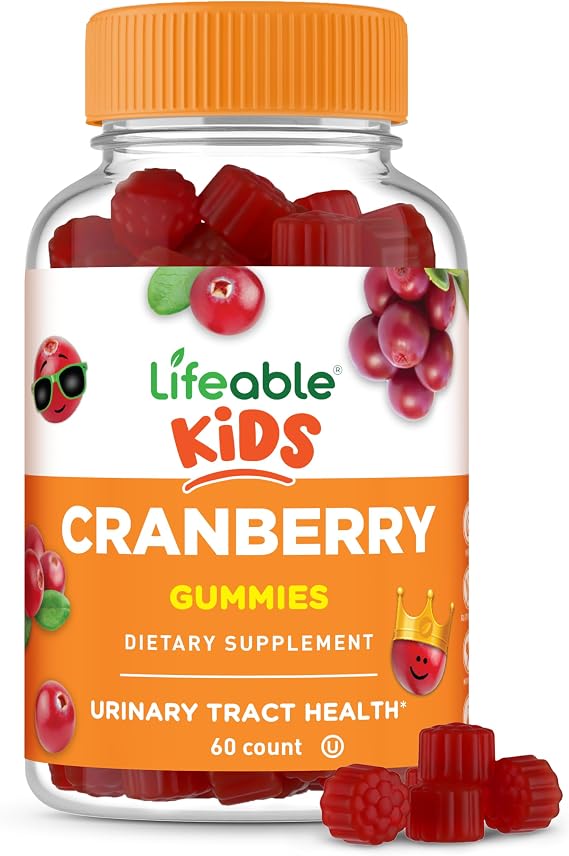 Lifeable Cranberry Gummies for Kids | Great Tasting Cranberry Supplement | for Urinary Tract Health, Bladder & Digestive Support | Vegan and Non GMO Cranberries | 60 Count