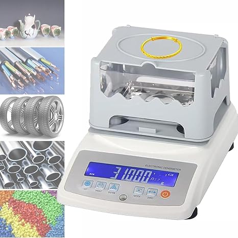 Solids Densimeter Electronic Solid Density Meter Digital Density Meter Balance Gravimeter for Measuring Plastic Rubber,Etc Precision 0.005g Accuracy 0.001g/cm3(600g)
