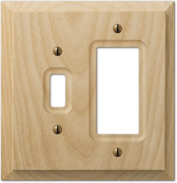 Amerelle Baker Single Toggle/Single Rocker Unfinished Wood Wallplate