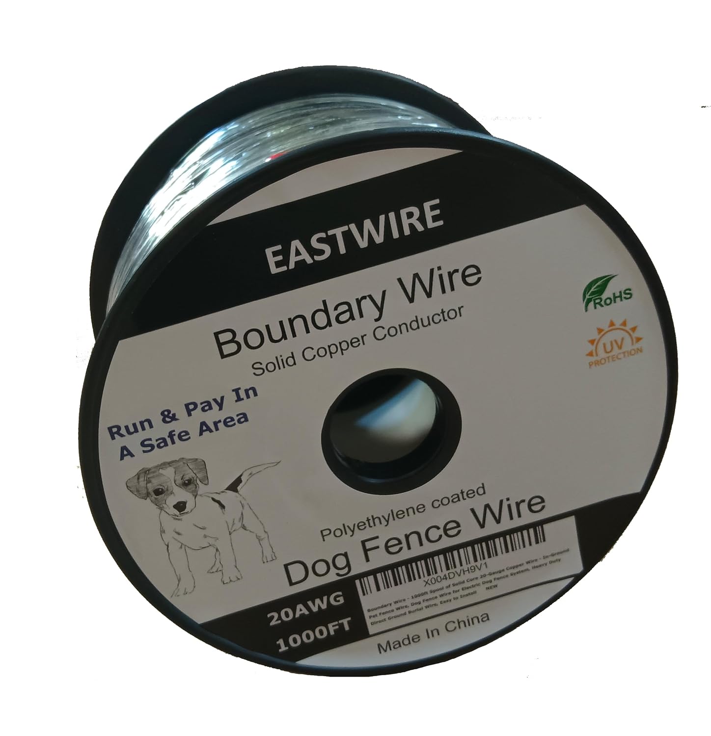 Boundary Wire - 1000ft Spool of Solid Core 20-Gauge Copper Wire -Underground Dog Fence Wire, Create Your Pet Safe Boundary, Electric Dog Fence System use