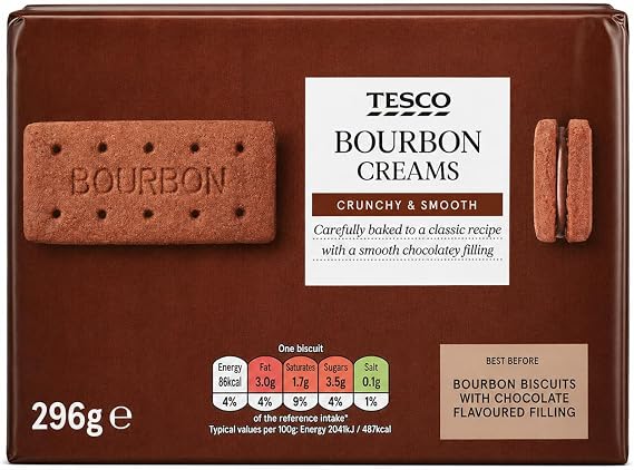 Tesco Bourbon Creams Biscuits 296G