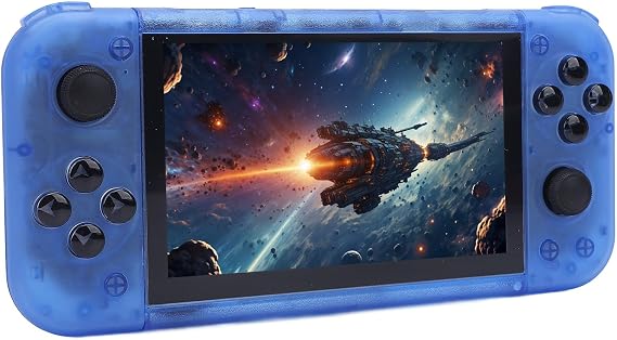 RK3128 Retro Handheld Game Console, Portable Video Game Console for 5" IPS 800x480 for Linux, 2GB DDR4 RAM USB C Game Emulator 2D 3D Game Blue