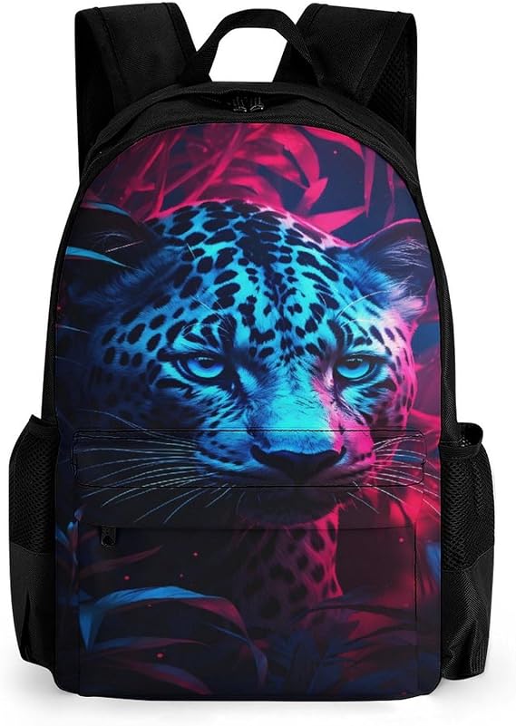 Kids Backpack Girls Backpacks Boys Backpack Children's Backpacks, 3D Leopard Print Personalised Rucksack for Teenagers School Sports Travel Holiday