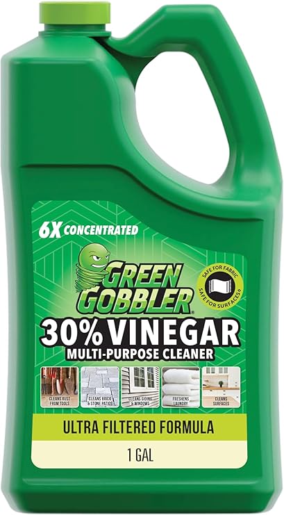 Green Gobbler 30% Concentrated Cleaning Vinegar for Home and Outdoor Use - Ultra-Filtered, 6x Stronger Than Traditional Table Vinegar, 1 Gallon