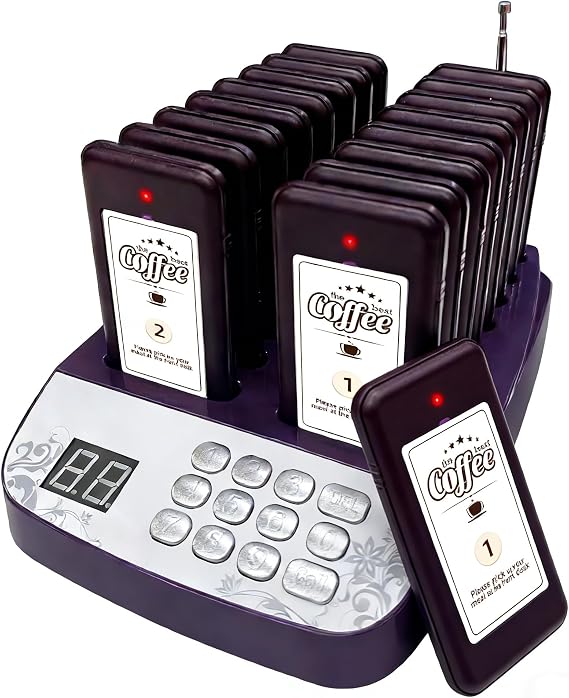 Restaurant Pagers System, Buzzers for Restaurants, 16 Pagers