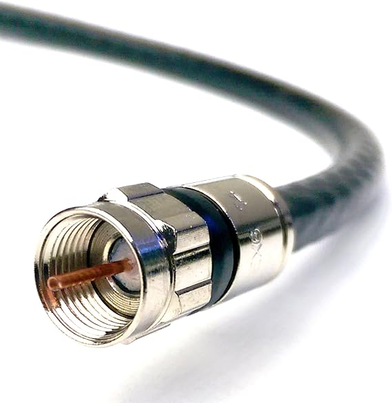 110 Foot 3X Shields 75 Ohm UL ETL CMR CL Anti-UV Coaxial RG-6 Patch Cord TV Cable w/Belden PPC F-CONNECTORS (HDTV Antenna, Broadband Internet, Cable TV) Assembled in USA by PHAT SATELLITE INTL