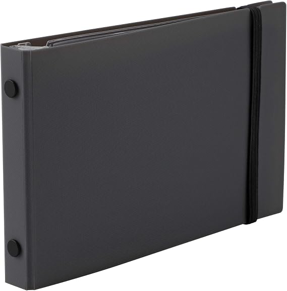 Maruman Into-One+ 5-Ring Binder, 3 Tab Dividers, Mini Size, 3.8"x6", Gray