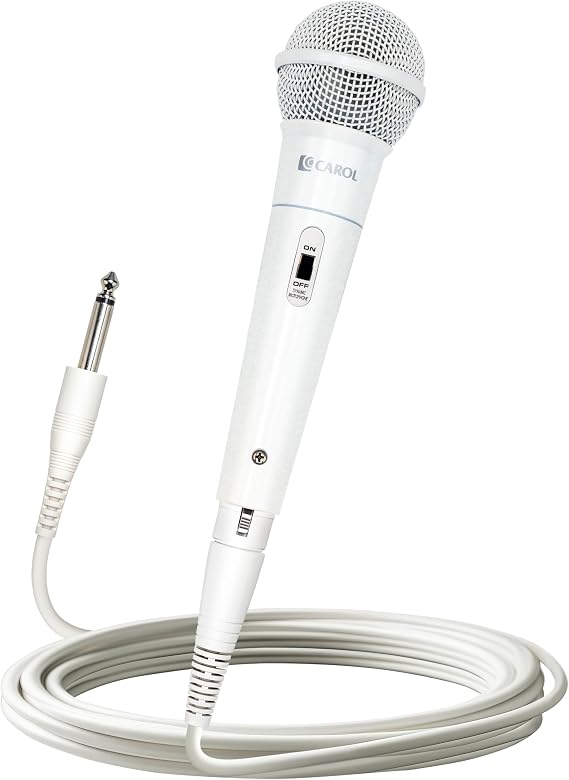 CAROL MUD-525 White XLR Wired Vocal Microphone for Karaoke & Singing