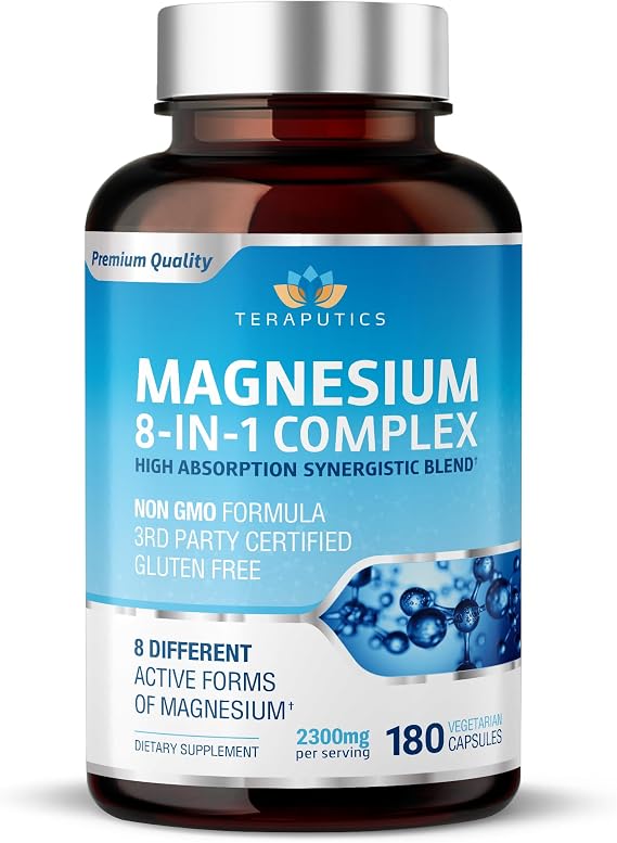 8 in 1 Magnesium Complex for Women & Men 426mg | 180 Vegan Capsules | MAG-8 Blend: Citrate, Bisglycinate, Malate, More | Non-GMO Magnesio Complex Supplement | Provides 100% Daily Recommended Value