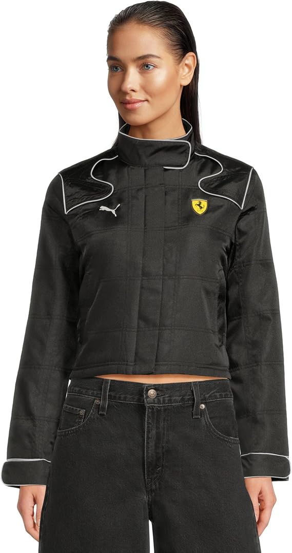 PUMA Womens Scuderia Ferrari Premium Racing Jacket Athletic Outerwear Casual - Black