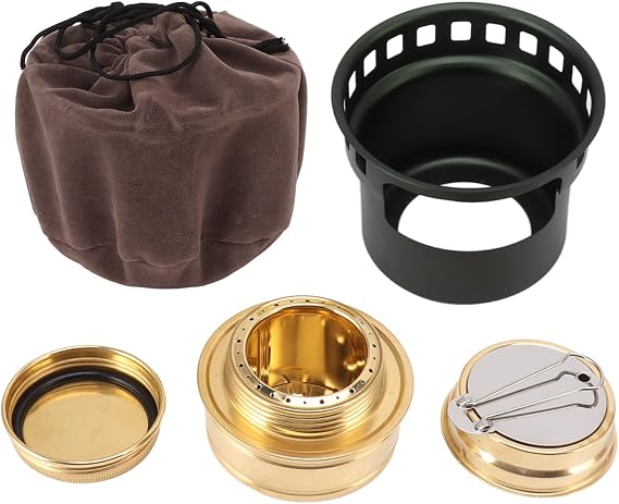 Alcohol Stove, Portable Alcohol Alcohol Stove with Extended Handle for Camping Picnic (Dark Green)