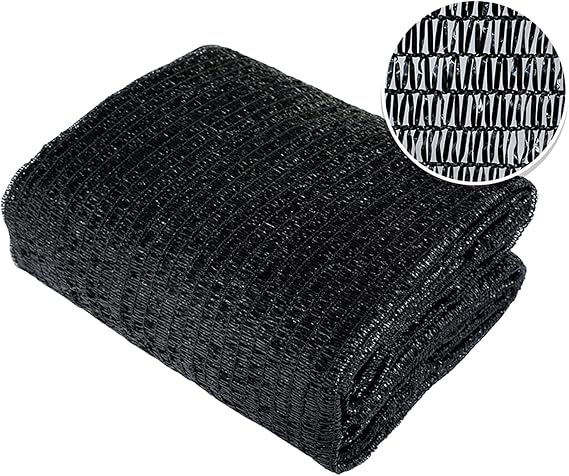 Agfabric 12x20ft 50% Sunblock Shade Cloth Cover with Clips for Plants, Black