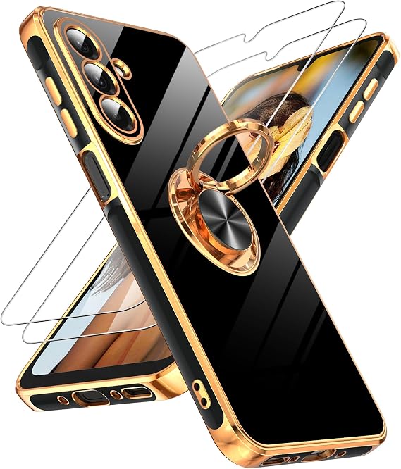 LeYi for Samsung Galaxy A26-5G Phone Case 360 Magnetic Kickstand, Black