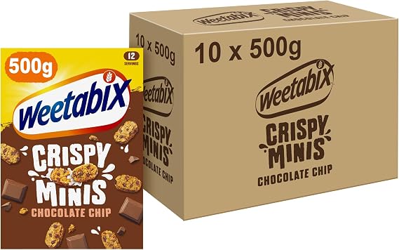 Weetabix Crispy Minis Chocolate Chip Breakfast Cereal 500g (Pack of 10)