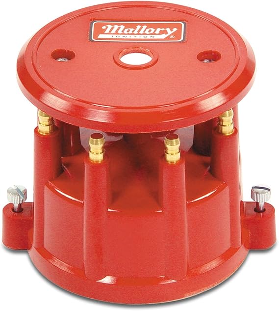 Mallory Cap, Distributor, 8Cyl Screw Down Red